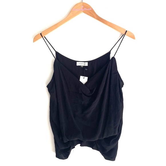 Sugarlips Black Cowl neck Spaghetti Strap top, Size XS - Picture 3 of 9